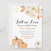 Rustikaler Fall-Kürbis-Fall in Liebe-Brautparty Einladung (Vorderseite)