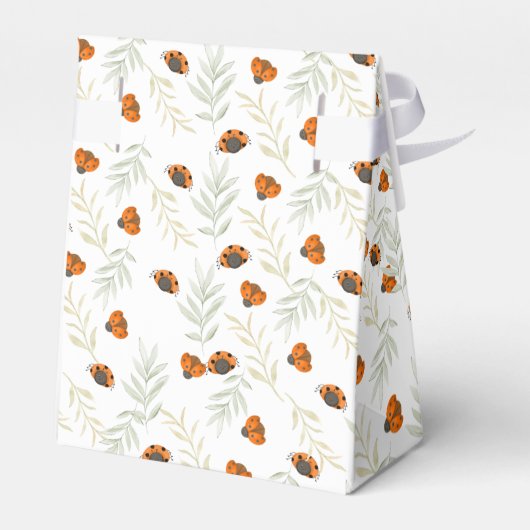 Rustikaler Fall Ladybug Grüne Kinderdusche Geschenkschachtel (Rückseite)