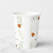 Rustikaler Fall Ladybug Grüne Kinderdusche Pappbecher (Links)