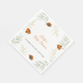 Rustikaler Fall Ladybug Grüne Kinderdusche Serviette (Ecke)