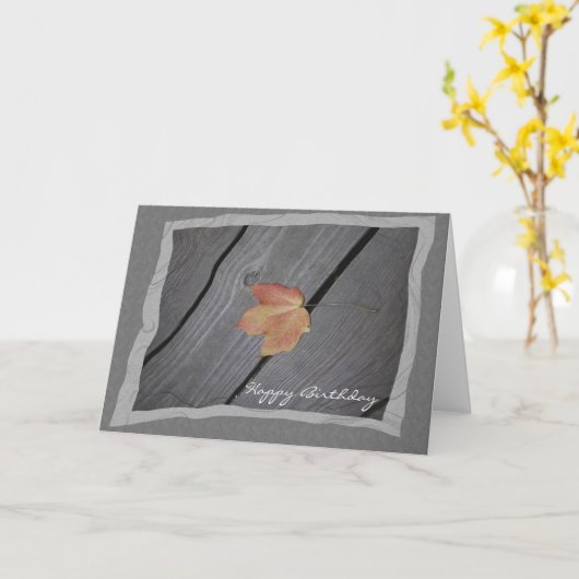 Rustikaler Fall Leaf glücklich Geburtstag Karte (Gelbe Blume)