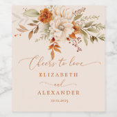 Rustikaler Fall Liebe Hochzeit jubeln Weinetikett (Einzelnes Label)