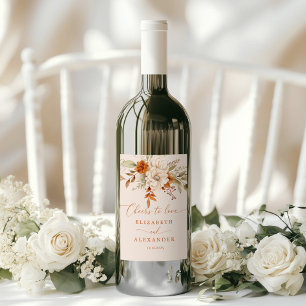 Rustikaler Fall Liebe Hochzeit jubeln Weinetikett