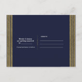 Rustikaler Fall Marsala Floral Navy Blau Save the  Ankündigungspostkarte (Rückseite)