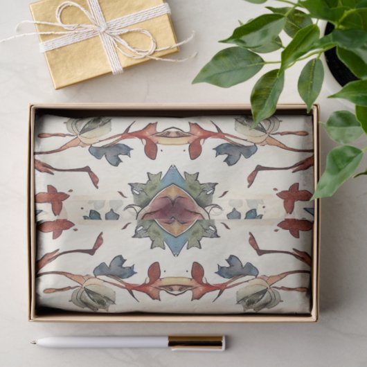 Rustikaler Fall mit blauer Dekoupage Seidenpapier (Geschenk)