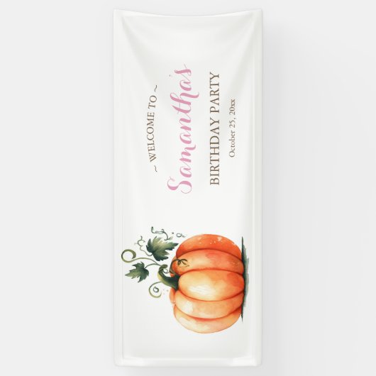 Rustikaler Fall Pumpkin Birthday Banner (Vertikal)