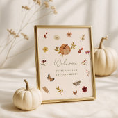 Rustikaler Fall Pumpkin Bridal Begrüßungszeichen Poster