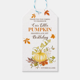 Rustikaler Fall Pumpkin Danke, Geburtstag Geschenkanhänger