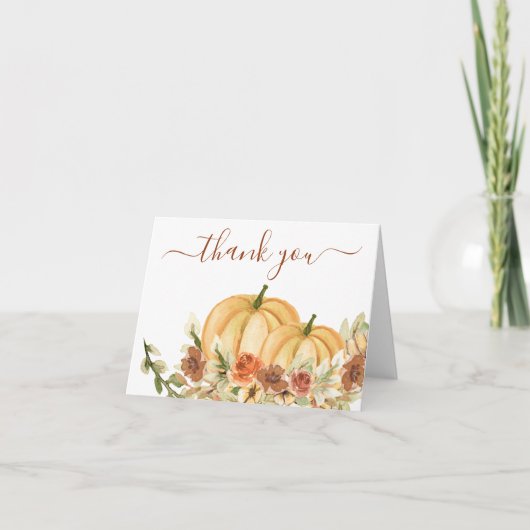 Rustikaler Fall Pumpkin Dankeskarte (Vorderseite)