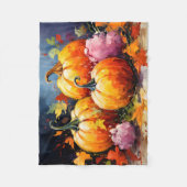 Rustikaler Fall Pumpkin farbige Herbst Blätter Fleecedecke (Vorderseite)