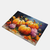 Rustikaler Fall Pumpkin farbige Herbst Blätter Fußmatte (Schrägansicht)