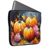 Rustikaler Fall Pumpkin farbige Herbst Blätter Laptopschutzhülle (Vorne Rechts)
