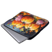 Rustikaler Fall Pumpkin farbige Herbst Blätter Laptopschutzhülle (Vorne Knopf)