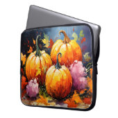 Rustikaler Fall Pumpkin farbige Herbst Blätter Laptopschutzhülle (Vorderseite Links)