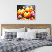 Rustikaler Fall Pumpkin farbige Herbst Blätter Leinwanddruck (Insitu (Schlafzimmer))