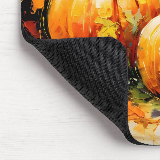Rustikaler Fall Pumpkin farbige Herbst Blätter Mousepad (Ecke)