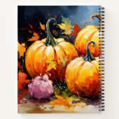 Rustikaler Fall Pumpkin farbige Herbst Blätter Notizblock (Rückseite)
