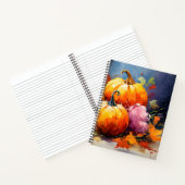Rustikaler Fall Pumpkin farbige Herbst Blätter Notizblock (Innenseite)