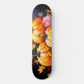 Rustikaler Fall Pumpkin farbige Herbst Blätter Skateboard (Vorderseite)