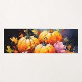 Rustikaler Fall Pumpkin farbige Herbst Blätter Yogamatte (Vorderseite (Horizontal))