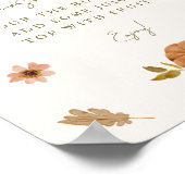 Rustikaler Fall Pumpkin Floral Mimosa Bar Sign Poster (Ecke)