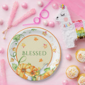 Rustikaler Fall Pumpkin Floral Selig Erntedank Pappteller (Party)