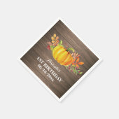 Rustikaler Fall Pumpkin Geburtstagsparty Napkin Serviette (Ecke)