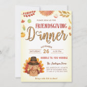 Rustikaler Fall Pumpkin Gobble Friendsgiving Abend Einladung (Vorderseite)