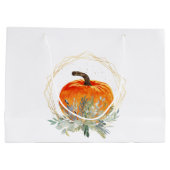 Rustikaler Fall Pumpkin Große Geschenktüte (Rückseite)