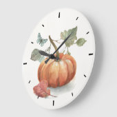Rustikaler Fall Pumpkin Große Wanduhr (Winkel)