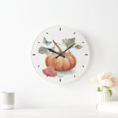 Rustikaler Fall Pumpkin Große Wanduhr (Zuhause)