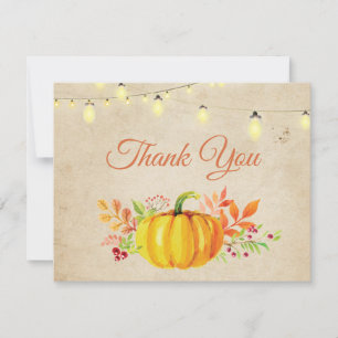 Rustikaler Fall Pumpkin Herbst Danke Karte