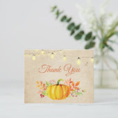 Rustikaler Fall Pumpkin Herbst Danke Karte (Stehend Vorderseite)