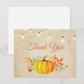 Rustikaler Fall Pumpkin Herbst Danke Karte (Vorne/Hinten)