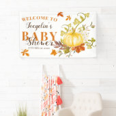 Rustikaler Fall Pumpkin | Wasserfarben-Babydusche Banner (Insitu)