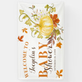 Rustikaler Fall Pumpkin | Wasserfarben-Babydusche Banner (Vertikal)