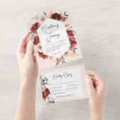 Rustikaler Fall Rostflora am Cremeabend All In One Einladung (Abreißen)