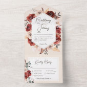 Rustikaler Fall Rostflora am Cremeabend All In One Einladung (Innen Boden)