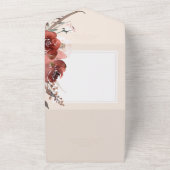 Rustikaler Fall Rust Floral auf Creme QR Code All In One Einladung (Außenbereich)