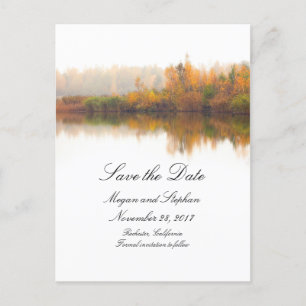 Rustikaler Fall Save the Date Ankündigungspostkarte