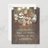Rustikaler Fall Save the Date Ankündigungspostkarte (Vorne/Hinten)