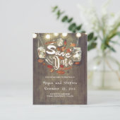 Rustikaler Fall Save the Date Ankündigungspostkarte (Stehend Vorderseite)