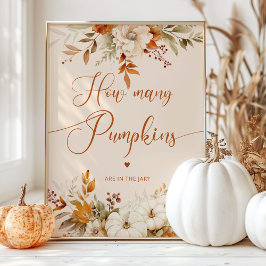 Rustikaler Fall schätzen, wie viele Kürbis Babydus Poster