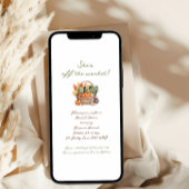 Rustikaler Fall Sie ist vom Markt Brautparty Einladung