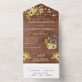 Rustikaler Fall Sonnenblume Laternenleuchten Holzv All In One Einladung (Innen Boden)