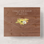 Rustikaler Fall Sonnenblume Laternenleuchten Holzv All In One Einladung (Rückseite)