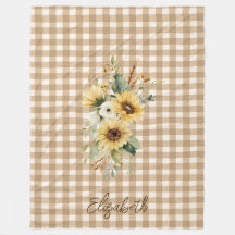 Rustikaler Fall Sonnenblumen Brown Gingham Persona