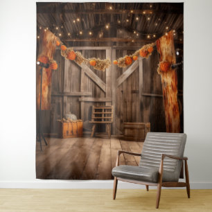 Rustikaler Fall-Stall Wandteppich