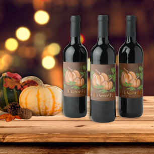 Rustikaler Fall Sweet Fall Pumpkins Weinetikett