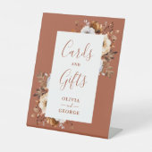 Rustikaler Fall Terracotta Blumenkarten und Gesche Sockelschild (Vorderseite)